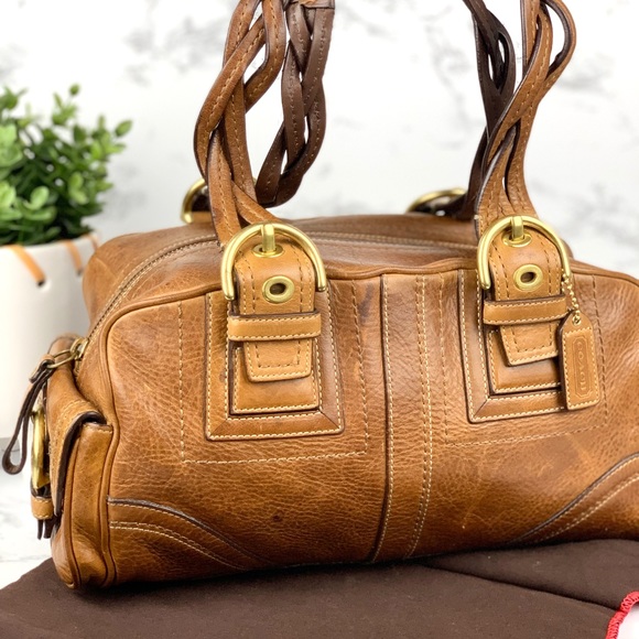 COACH Soho Mia Leather Distressed Satchel - Picture 7 of 7